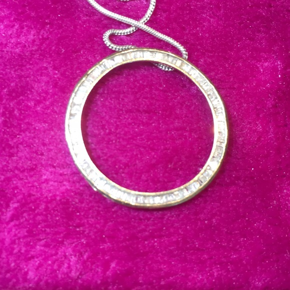 Super real diamond circle necklace 1 inch CHARM only